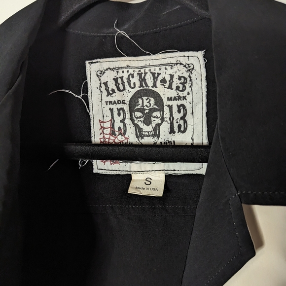 Lucky 13 Retro Button Up pinup woman with fez and tassel small - Picture 10 of 10